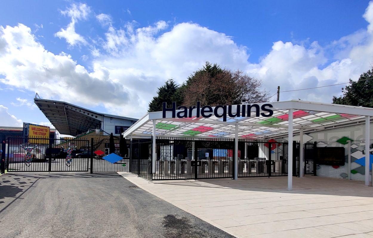 Harlequins Rugby turnstile and ticket canopy