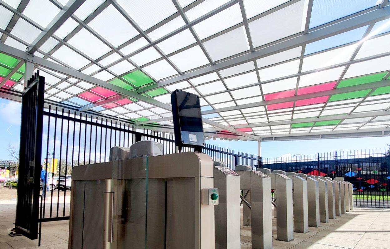 Harlequins Rugby turnstile and ticket canopy