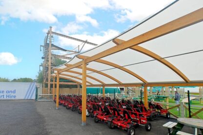 Photo of Haven Holiday park canopy, featuring red go karts