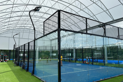 This picture shows the inside of the newly built padel court