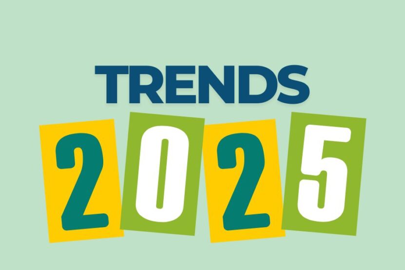 Images shows graphic saying New trends in 2025