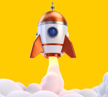 Picture shows graphic of a rocket taking off