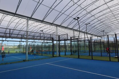 Picture shows new padel courts from the inside at Maidenhead Padel