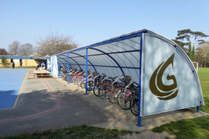 Picture show Gomer Infant School’s bike shelter now provides storage for an impressive 50 bikes
