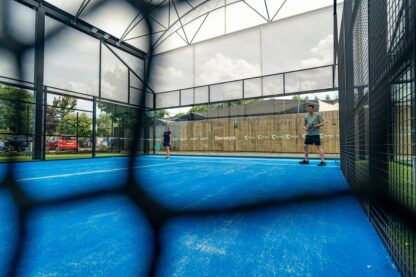 Picture shows the two new twin-span canopies at Bannatyne Ingleby Barwick. This picture has been shot through the net.