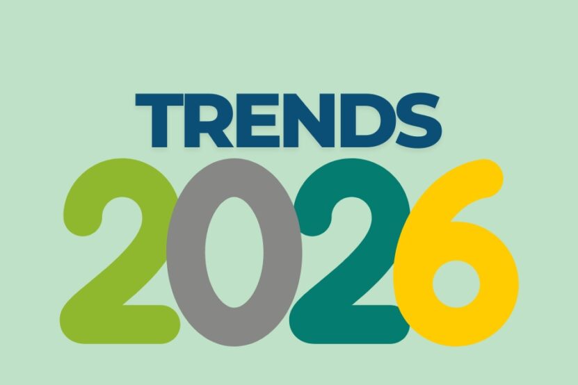 Image shows a graphic which says Trends 2026 in different colours.